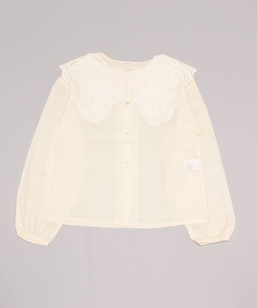 ehka sopo(エヘカソポ)の「レースビッグ襟ブラウス(シャツ/ブラウス・レディース・ブラック/オフホワイト/キナリ・フリ-)」の1枚目の写真