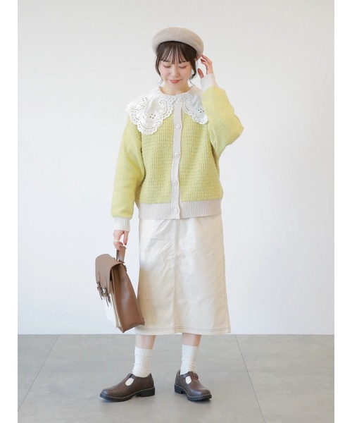 ehka sopo(エヘカソポ)の「レースビッグ襟ブラウス(シャツ/ブラウス・レディース・ブラック/オフホワイト/キナリ・フリ-)」の4枚目の写真