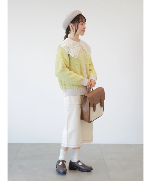 ehka sopo(エヘカソポ)の「レースビッグ襟ブラウス(シャツ/ブラウス・レディース・ブラック/オフホワイト/キナリ・フリ-)」の6枚目の写真