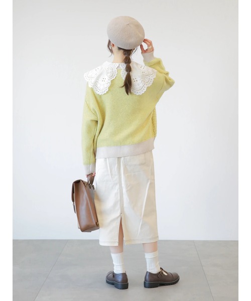 ehka sopo(エヘカソポ)の「レースビッグ襟ブラウス(シャツ/ブラウス・レディース・ブラック/オフホワイト/キナリ・フリ-)」の8枚目の写真