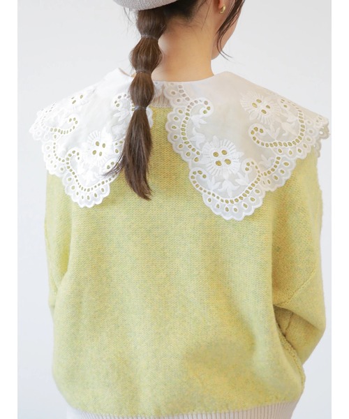 ehka sopo(エヘカソポ)の「レースビッグ襟ブラウス(シャツ/ブラウス・レディース・ブラック/オフホワイト/キナリ・フリ-)」の10枚目の写真