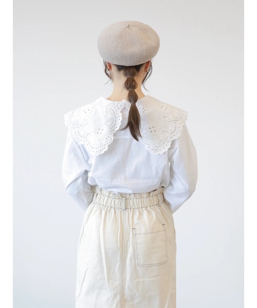 ehka sopo(エヘカソポ)の「レースビッグ襟ブラウス(シャツ/ブラウス・レディース・ブラック/オフホワイト/キナリ・フリ-)」の13枚目の写真