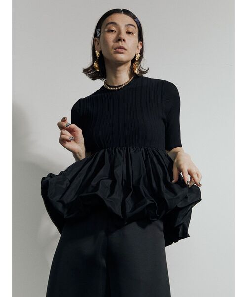 ほぼ未使用　アンスリード　UN3D.　バルーンスリーブニットトップ ほぼ未使用 アンスリード UN3D. バルーンスリーブニットトップ