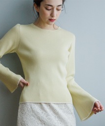 OPAQUE.CLIP | シルク混リブフレアスリーブニット(ニット/セーター)