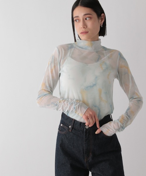 LOWRYS FARM（ローリーズファーム）の「シアースキンハイネックロングスリーブ　191323（Tシャツ/カットソー・レディース・イエロー/ブルー/イエロー系その他・FREE）」の6枚目の写真