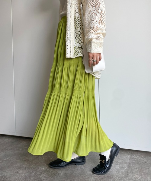 CPCM（シーピーシーエム）の「美シルエットマジョリカプリーツスカート