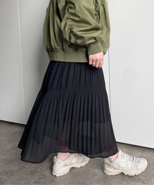 CPCM（シーピーシーエム）の「美シルエットマジョリカプリーツスカート（スカート・レディース・ブラック/オフホワイト/パープル/グリーン系1・FREE）」の15枚目の写真