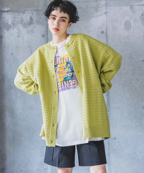 PAGEBOY(ページボーイ)の「レトロスカシガラクルーカーディガン(カーディガン/ボレロ・レディース・オフホワイト/ブラック/イエロー・FREE)」の3枚目の写真