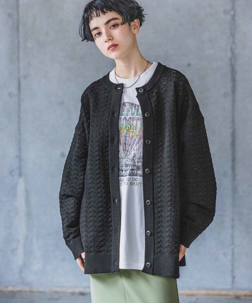 PAGEBOY(ページボーイ)の「レトロスカシガラクルーカーディガン(カーディガン/ボレロ・レディース・オフホワイト/ブラック/イエロー・FREE)」の21枚目の写真
