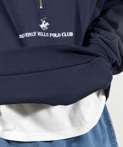 BEVERLY HILLS POLO CLUB(ビバリーヒルズポロクラブ)の「BEVERLY HILLS POLO CLUB ビバリーヒルズポロクラブ ビッグハーフジップトレーナー(スウェット・メンズ・ネイビー/グリーン/チャコール/ホワイト/オートミール・M/XL/L)」の21枚目の写真