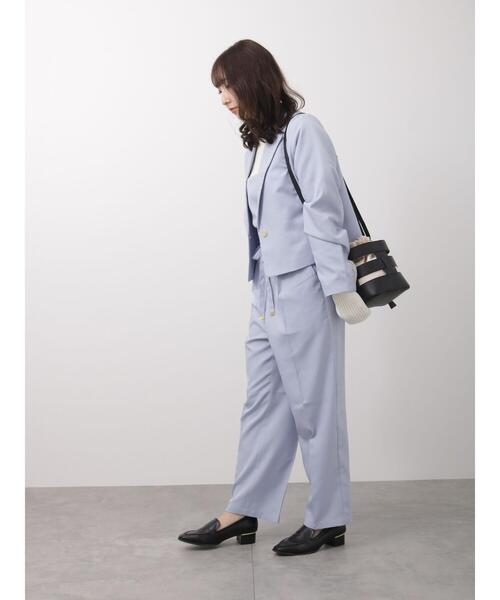 Te chichi TERRASSE（テチチテラス）の「ウエストリボンサロペット(セットアップ可)（サロペット/オーバーオール・レディース・ネイビー/ブルー/ベージュ・ﾌﾘ-）」の7枚目の写真