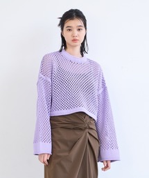 LANVIN en Bleu | クロップドワイドアイレットトップス(ニット/セーター)