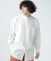 バンドカラーロングシャツ