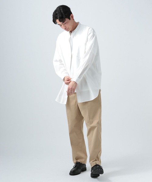 BAYFLOW（ベイフロー）の「バンドカラーロングシャツ（シャツ/ブラウス・メンズ・オフホワイト/ベージュ/ブルー・MEDIUM/LARGE）」の12枚目の写真