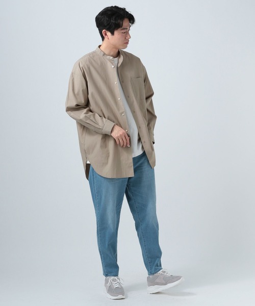 BAYFLOW（ベイフロー）の「バンドカラーロングシャツ（シャツ/ブラウス・メンズ・オフホワイト/ベージュ/ブルー・MEDIUM/LARGE）」の4枚目の写真