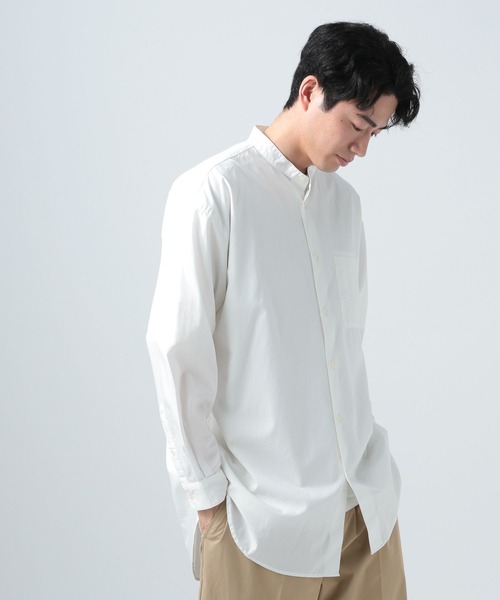 BAYFLOW（ベイフロー）の「バンドカラーロングシャツ（シャツ/ブラウス・メンズ・オフホワイト/ベージュ/ブルー・MEDIUM/LARGE）」の21枚目の写真