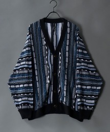 SITRY | Balloon Sleeve Big silhouette 3D Knit Cardigan/バルーンスリーブ ビッグシルエット 3D ニット カーディガン/カーデ(カーディガン/ボレロ)