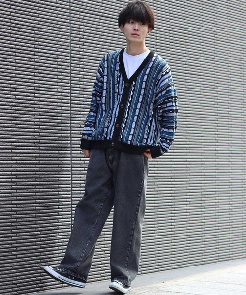 SITRY(シトリー)の「Balloon Sleeve Big silhouette 3D Knit Cardigan/バルーンスリーブ ビッグシルエット 3D ニット カーディガン/カーデ(カーディガン/ボレロ・メンズ・ベージュ/ネイビー/ブラック/グリーン・M/L)」の12枚目の写真