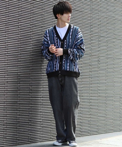 SITRY(シトリー)の「Balloon Sleeve Big silhouette 3D Knit Cardigan/バルーンスリーブ ビッグシルエット 3D ニット カーディガン/カーデ(カーディガン/ボレロ・メンズ・ベージュ/ネイビー/ブラック/グリーン・M/L)」の16枚目の写真