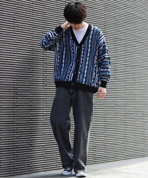 SITRY(シトリー)の「Balloon Sleeve Big silhouette 3D Knit Cardigan/バルーンスリーブ ビッグシルエット 3D ニット カーディガン/カーデ(カーディガン/ボレロ・メンズ・ベージュ/ネイビー/ブラック/グリーン・M/L)」の5枚目の写真