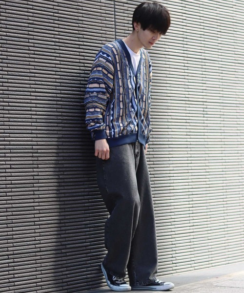 SITRY(シトリー)の「Balloon Sleeve Big silhouette 3D Knit Cardigan/バルーンスリーブ ビッグシルエット 3D ニット カーディガン/カーデ(カーディガン/ボレロ・メンズ・ベージュ/ネイビー/ブラック/グリーン・M/L)」の11枚目の写真