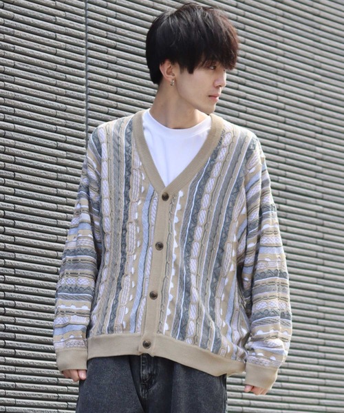 SITRY(シトリー)の「Balloon Sleeve Big silhouette 3D Knit Cardigan/バルーンスリーブ ビッグシルエット 3D ニット カーディガン/カーデ(カーディガン/ボレロ・メンズ・ベージュ/ネイビー/ブラック/グリーン・M/L)」の22枚目の写真