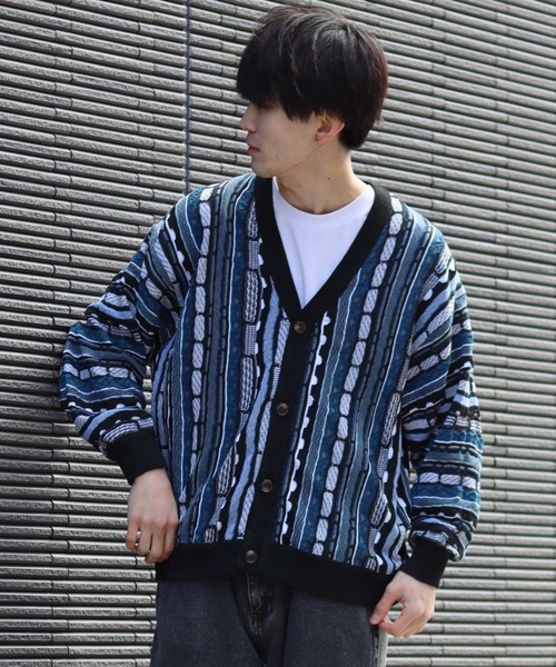 SITRY(シトリー)の「Balloon Sleeve Big silhouette 3D Knit Cardigan/バルーンスリーブ ビッグシルエット 3D ニット カーディガン/カーデ(カーディガン/ボレロ・メンズ・ベージュ/ネイビー/ブラック/グリーン・M/L)」の9枚目の写真
