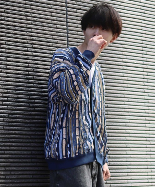 SITRY(シトリー)の「Balloon Sleeve Big silhouette 3D Knit Cardigan/バルーンスリーブ ビッグシルエット 3D ニット カーディガン/カーデ(カーディガン/ボレロ・メンズ・ベージュ/ネイビー/ブラック/グリーン・M/L)」の15枚目の写真