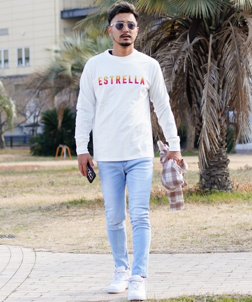 アダムスジャグラー ラインストーン ロンT ラインストーンパリスティー