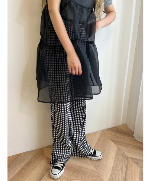 WC（ダブル シー）の「ギンガムチェックプリーツパンツ（スラックス・レディース・ブラック/グリーン・FREE）」の7枚目の写真