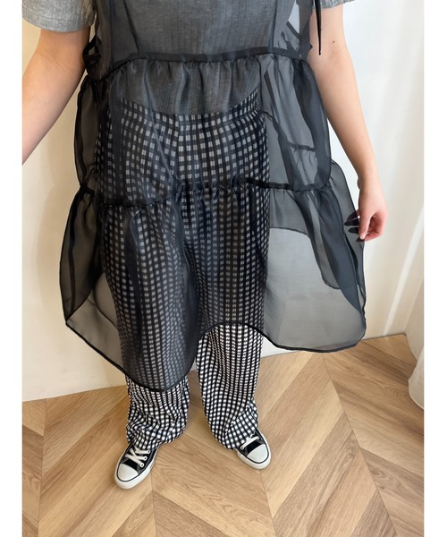 WC（ダブル シー）の「ギンガムチェックプリーツパンツ（スラックス・レディース・ブラック/グリーン・FREE）」の8枚目の写真