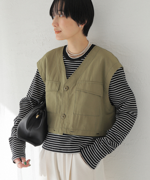JOINT WORKS（ジョイントワークス）の「【COMMRE/コムル】マルチミリタリーベスト（その他アウター・レディース・カーキ/ホワイト・FREE）」の9枚目の写真