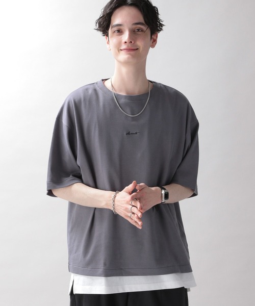 RAGEBLUE（レイジブルー）の「スムースコットン/プチ刺繍Tシャツ（Tシャツ/カットソー・メンズ・ライトブルー/ブラック/グレー系その他/ホワイト・SMALL/LARGE/MEDIUM）」の19枚目の写真