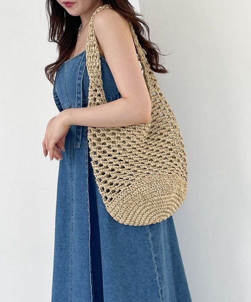 Heather（ヘザー）の「ストロートートBAG　182835（トートバッグ・レディース・ベージュ/ブラウン・ONE SIZE）」の2枚目の写真