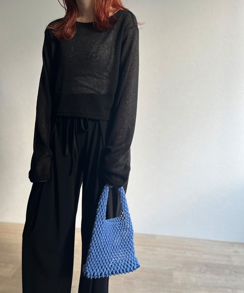 ISOOK（アイスー）の「【ZOZO限定】Mesh mini hand bag / メッシュミニハンドバッグ（ハンドバッグ・レディース・アイボリー/ブラック/ブルー・FREE）」の5枚目の写真