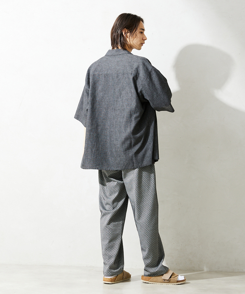 JOURNAL STANDARD relume（ジャーナルスタンダード　レリューム）の「リネンブレンド オープンカラーシャツ（シャツ/ブラウス・メンズ・ベージュ/ブラウン/カーキ/ブラックミックス・MEDIUM/LARGE）」の15枚目の写真