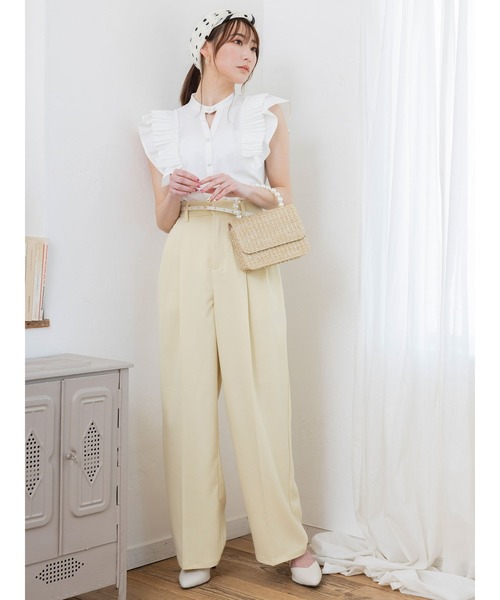 DURAS（デュラス）の「ツイルタックパンツ（その他パンツ・レディース・イエロー/ライトベージュ/パープル・FREE）」の9枚目の写真