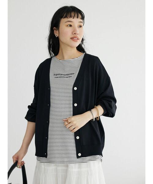 CRAFT STANDARD BOUTIQUE（クラフトスタンダードブティック）の「機能性ニット 長袖カーディガン（カーディガン/ボレロ・レディース・レッド/ネイビー/ブラック/ベージュ・FREE）」の5枚目の写真