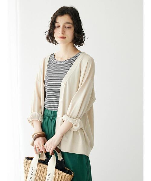 CRAFT STANDARD BOUTIQUE（クラフトスタンダードブティック）の「機能性ニット 長袖カーディガン（カーディガン/ボレロ・レディース・レッド/ネイビー/ブラック/ベージュ・FREE）」の7枚目の写真