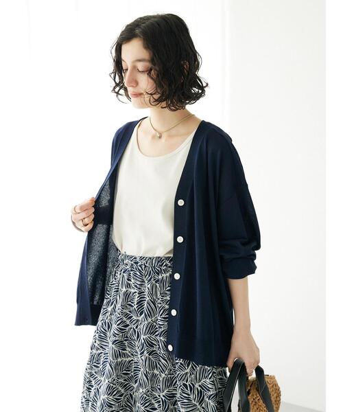 CRAFT STANDARD BOUTIQUE（クラフトスタンダードブティック）の「機能性ニット 長袖カーディガン（カーディガン/ボレロ・レディース・レッド/ネイビー/ブラック/ベージュ・FREE）」の8枚目の写真