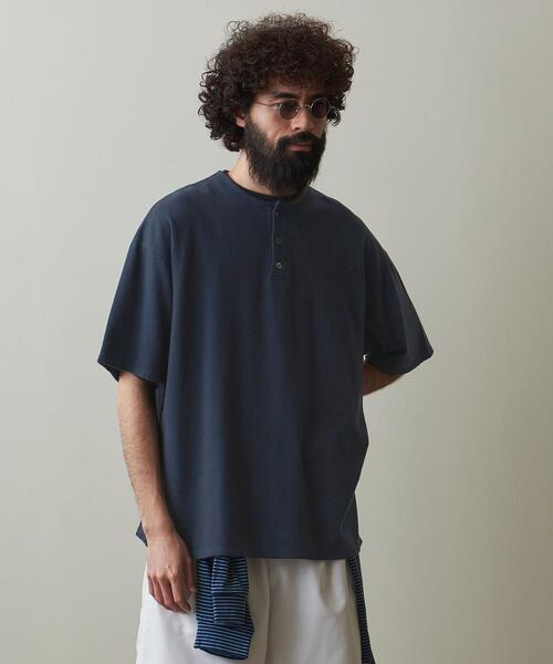 Steven Alan（スティーブンアラン）の「＜Steven Alan＞ CR HENLEY NECK SSL TEE -LOOSE/Tシャツ（Tシャツ/カットソー・メンズ・ダークブラウン/ダークグレー/ネイビー・S/M/L/XL）」の14枚目の写真