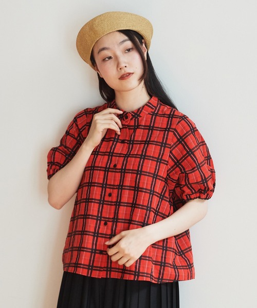 C/E CHECK フウセンブラウス
