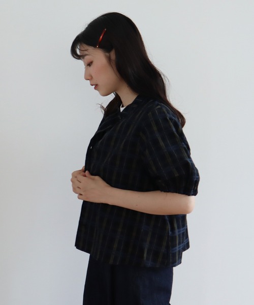 bulle de savon（ビュルデサボン）の「C/E CHECK フウセンブラウス 