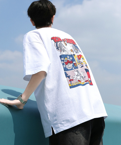 Tom＆Jerry（トムアンドジェリー）の「【neos -addictive design-】TOM&JERRY トムとジェリー ビッグシルエット アメコミ バックプリント 刺繍 Tシャツ（Tシャツ/カットソー・メンズ・スミクロ/ブルー系その他/ホワイト/ホワイト系その他/ホワイト系その他3/ブラック系その他2/ホワイト系その他2/ブラック系その他/ブラック系その他3/ブルー・MEDIUM/LARGE/X-LARGE）」の3枚目の写真