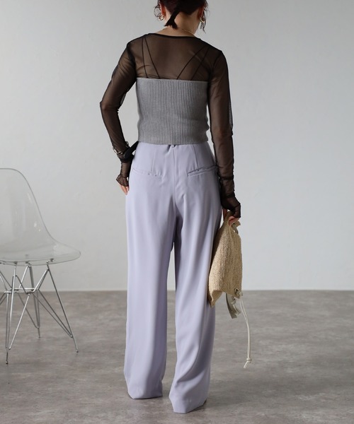 Bonjour Sagan(ボンジュールサガン)の「ニットリブビスチェ(チューブトップ・レディース・グレー/ブラック/アイボリー・FREE)」の8枚目の写真