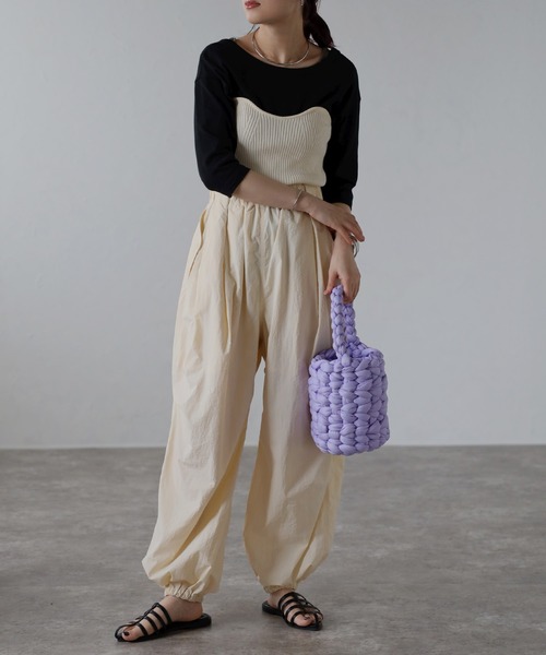 Bonjour Sagan(ボンジュールサガン)の「ニットリブビスチェ(チューブトップ・レディース・グレー/ブラック/アイボリー・FREE)」の6枚目の写真