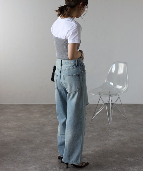 Bonjour Sagan(ボンジュールサガン)の「ニットリブビスチェ(チューブトップ・レディース・グレー/ブラック/アイボリー・FREE)」の7枚目の写真