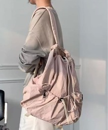 【 Jelly moo / ジェリームー 】 ドロスト シャーリング ナイロン バックパック / リュック #