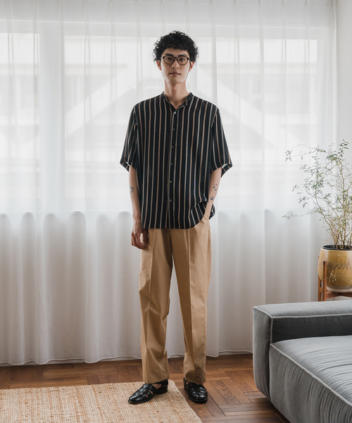 EDIFICE(エディフィス)の「コットン/フレンチリネン ワイドパンツ(その他パンツ・メンズ・ベージュ/ブラック/ホワイト・LARGE/MEDIUM)」の5枚目の写真