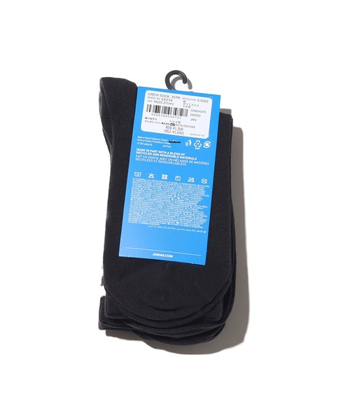 adidas(アディダス)の「adidas MID CUT CRW SCK / アディダス ミッド カット クルー ソックス(ソックス/靴下・メンズ・ブラック・S/M/L)」の2枚目の写真